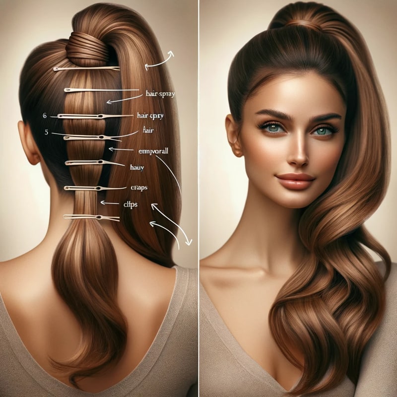 Tóc Đuôi Ngựa Cho Tóc Mỏng (Full Ponytail for Thin Hair)