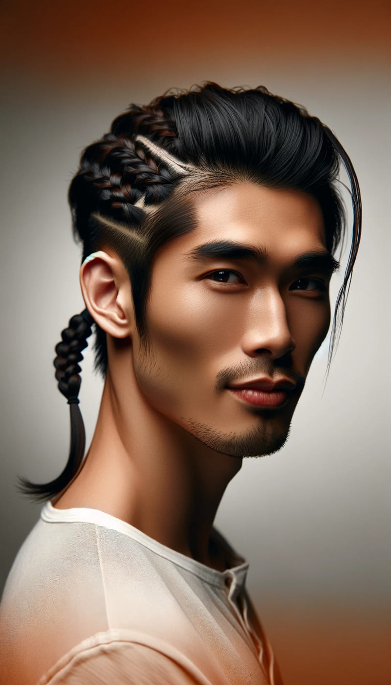 Tóc đuôi samurai (man braid)