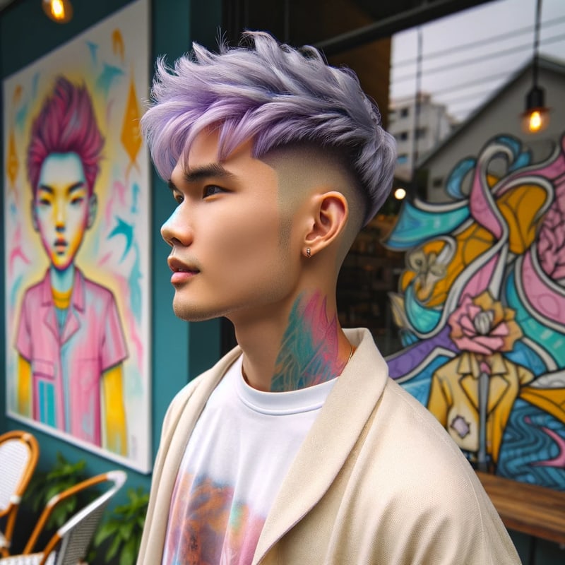 Undercut với tóc màu pastel